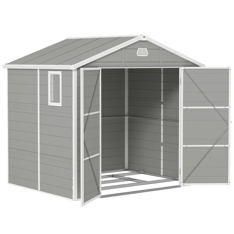 Light Grey 7.9ft x 6.2ft Aluminium Garden Shed