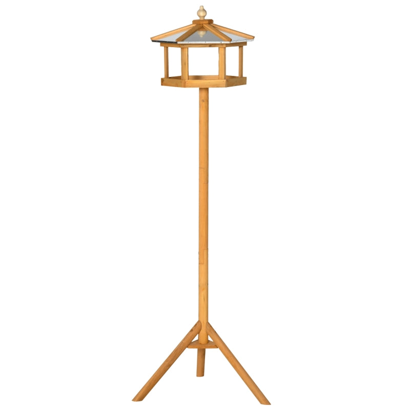 Wooden Bird Table Garden Feeding Station - 153cm Height, Durable Outdoor Bird Feeder for Wild Birds, Eco-Friendly Design