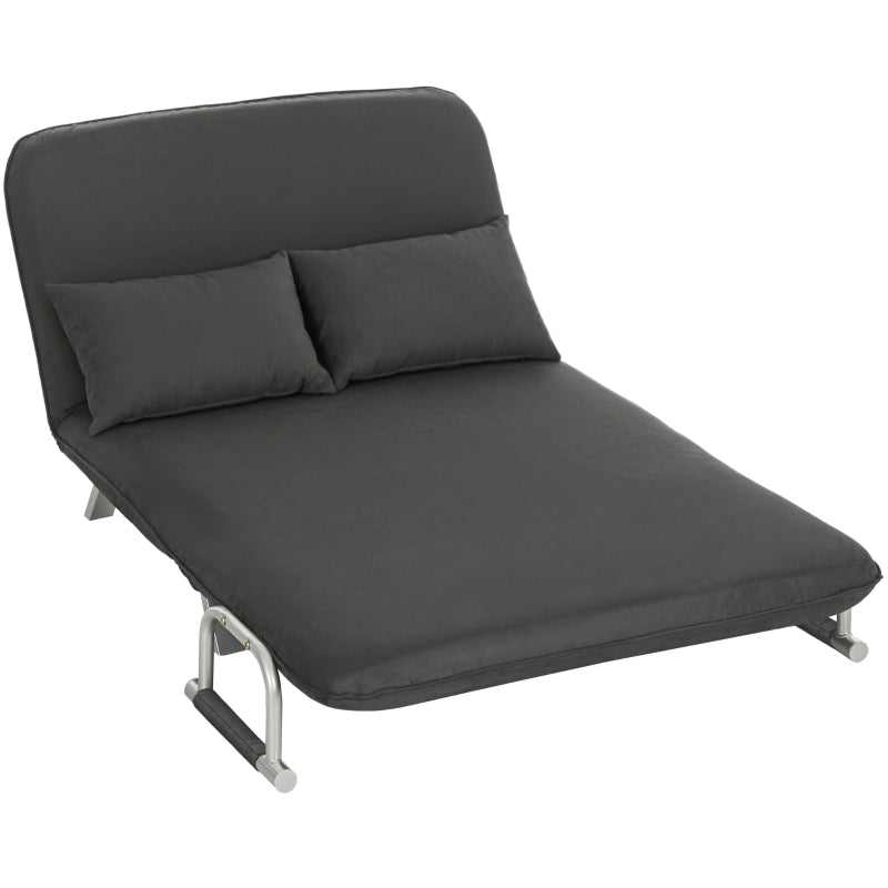Charcoal Grey Two-Seater Click-Clack Sofa Bed for Stylish Living Spaces