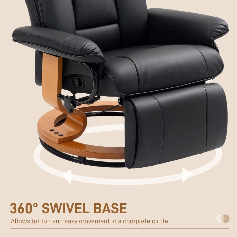 Stylish Black Faux Leather Recliner Chair for Ultimate Comfort and Relaxation