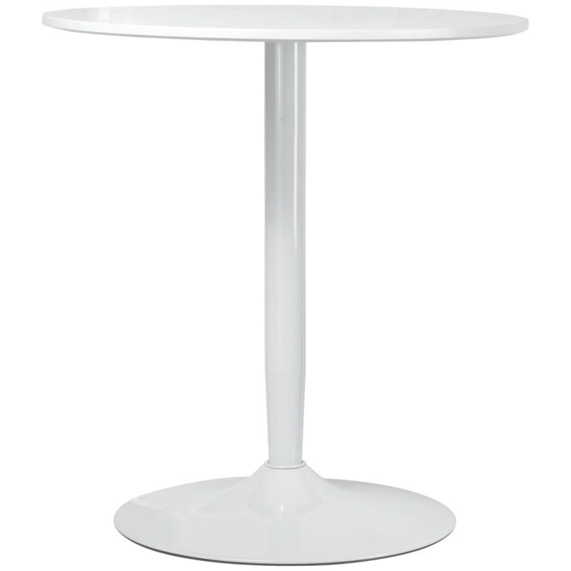 Minimalistic White Dining Table for Two - 75H x Î¦70cm Modern Design Perfect for Small Spaces