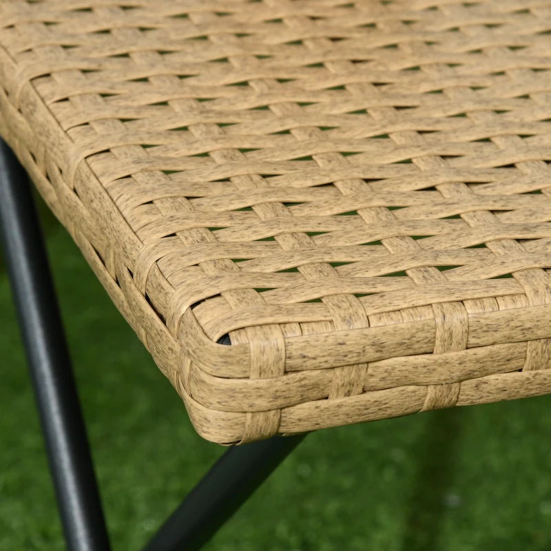 Small Folding Rattan Outdoor Coffee Table, Natural