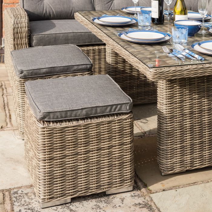 Outdoor Corner Dining Set with Cushions