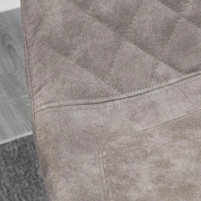 Set of 2 Vintage Microfiber Bar Stools - Comfortable Tub Seats with Steel Frame & Footrest - Stylish Grey for Home & Cafe