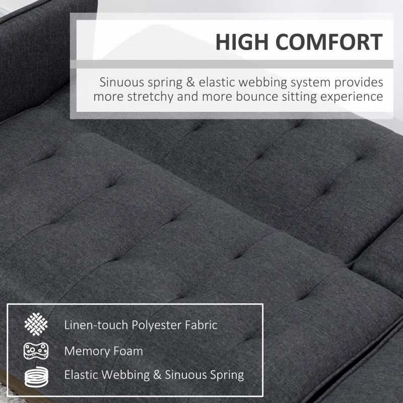 Grey Three-Seater Sofa Bed with Cupholders for Comfort and Style in Your Living Room