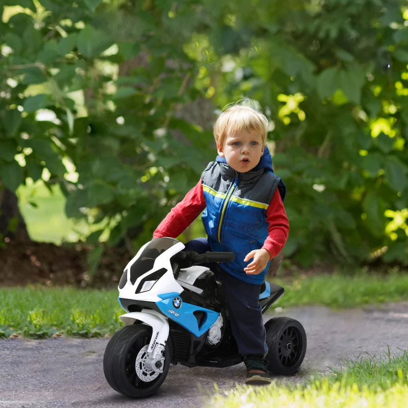 Electric Motorbike for Kids Ride On BMW Style with Headlights Music 6V Blue