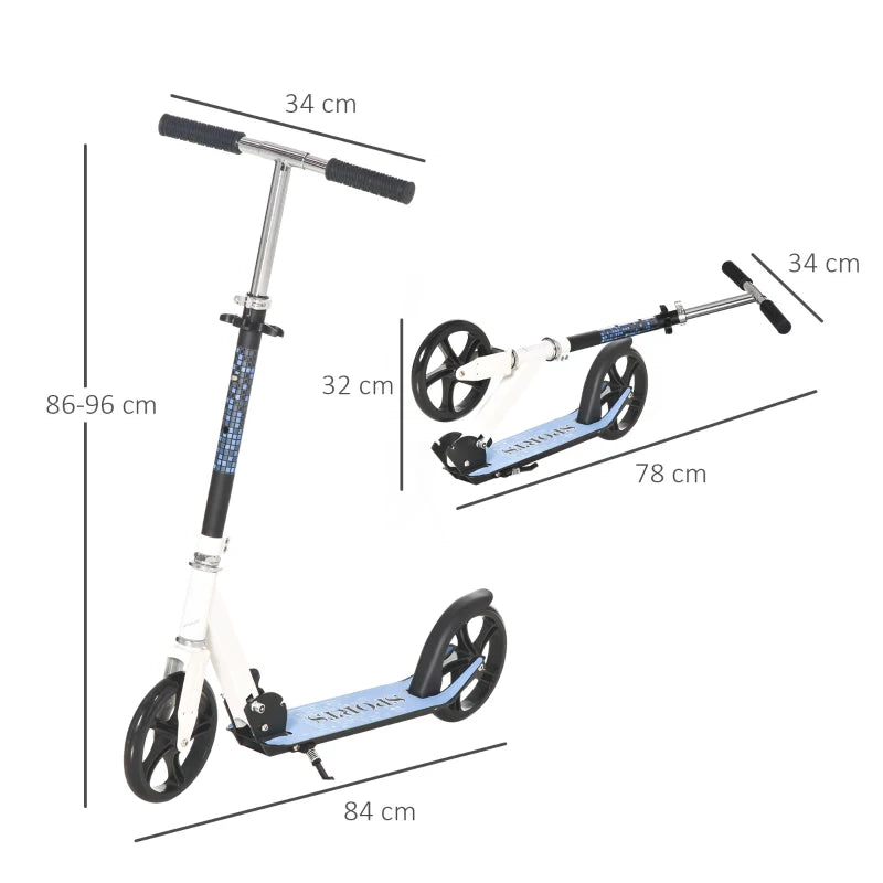 Folding Kids Kick Scooter - Blue Ride-On Toy for Boys and Girls, Adjustable Height, Lightweight and Portable