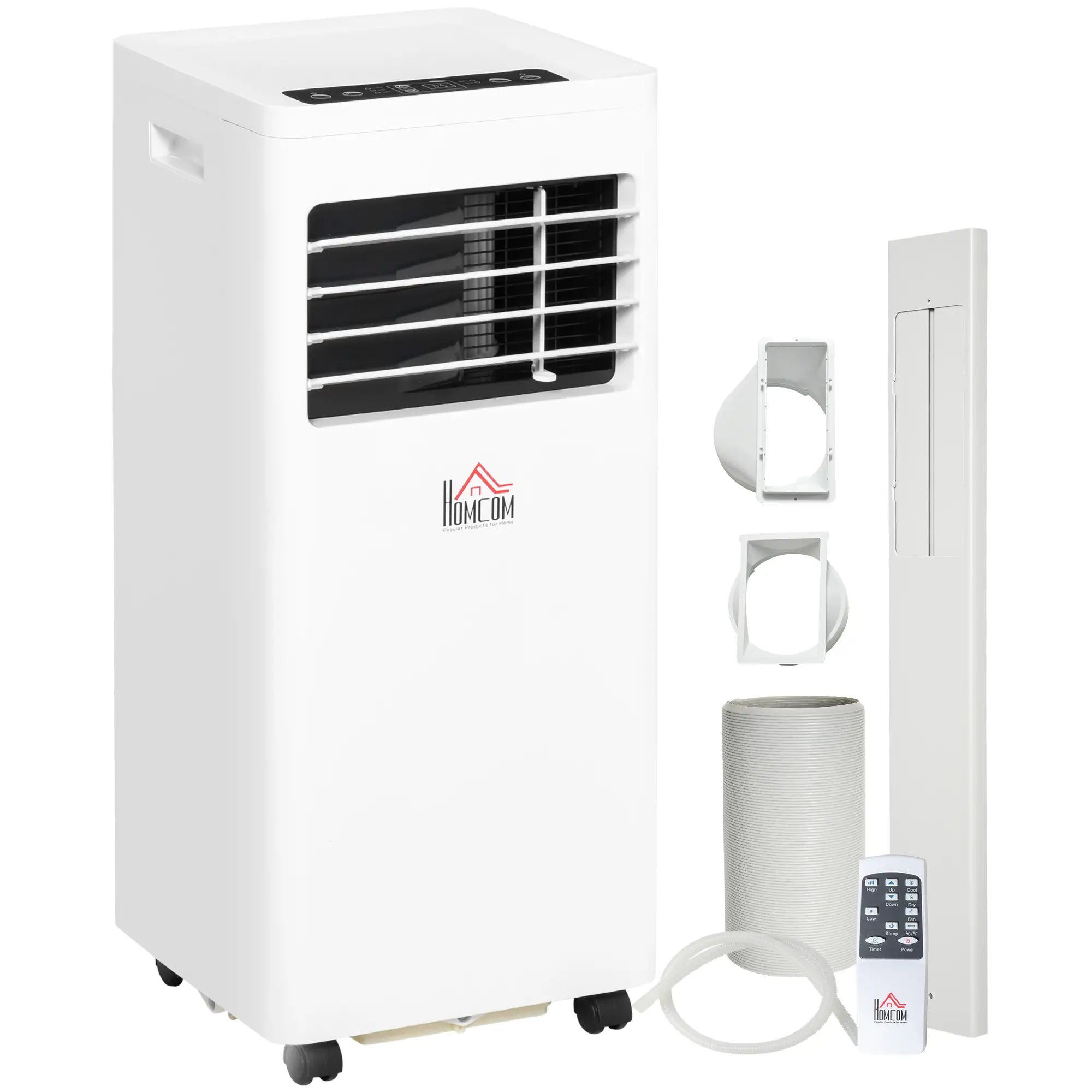 7000 BTU Portable Air Conditioner – 3-in-1 AC Unit with Cooling, Dehumidifier & Fan Modes, Remote Control, 24H Timer, LED Display, Window Kit, Ideal for Rooms up to 26m²