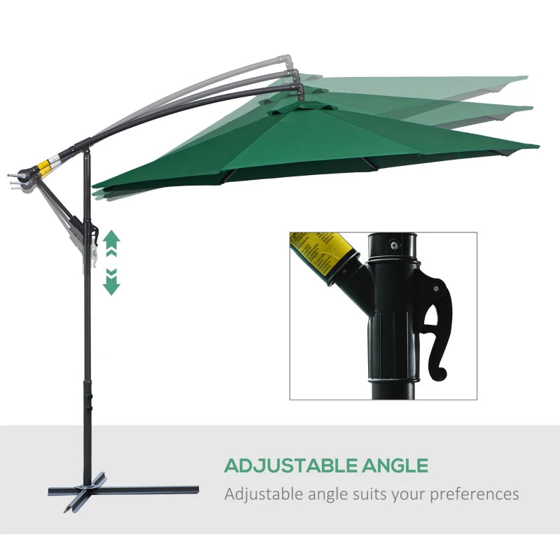 Green 3m Hanging Banana Parasol