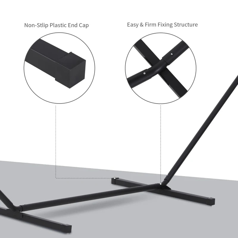 Universal Metal Hammock Stand - 3.6m Extra-long - Outdoor Garden Camping - Stand Only (Black)