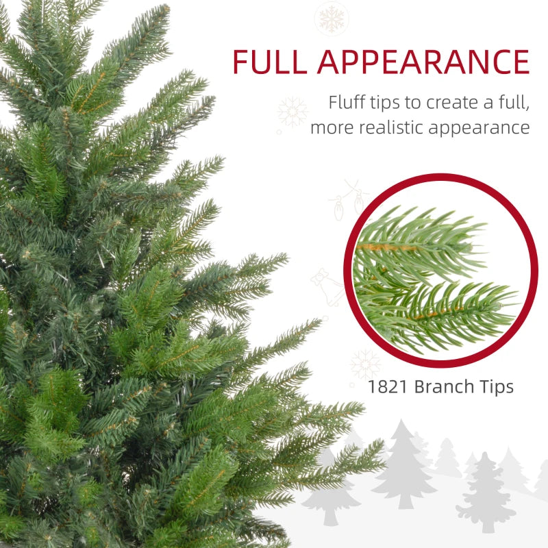 6ft Green Bare Artificial Christmas Tree with 1821 Tips - Lush, Realistic Holiday Decor for Home & Office