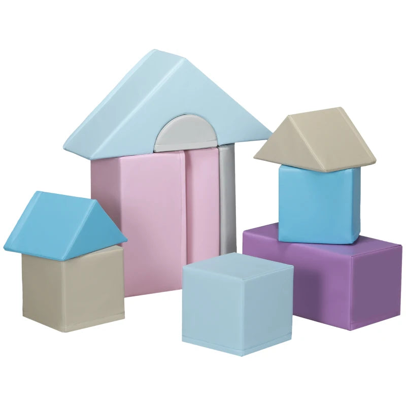 11-Piece Soft Play Set for Kids Foam Climbing and Crawling Blocks in Blue