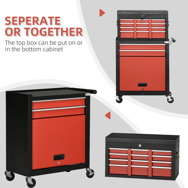 Tool Cabinet Cart with Lockable Drawers