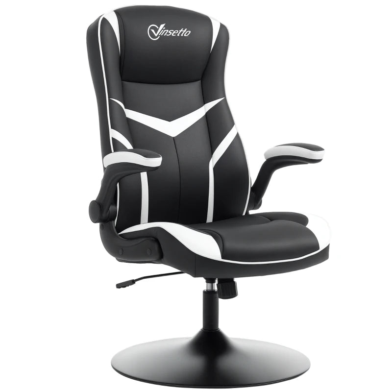 Vinsetto Ergonomic Gaming Chair - Adjustable Height, Swivel Base, PVC Leather - Black Home Office Desk Chair