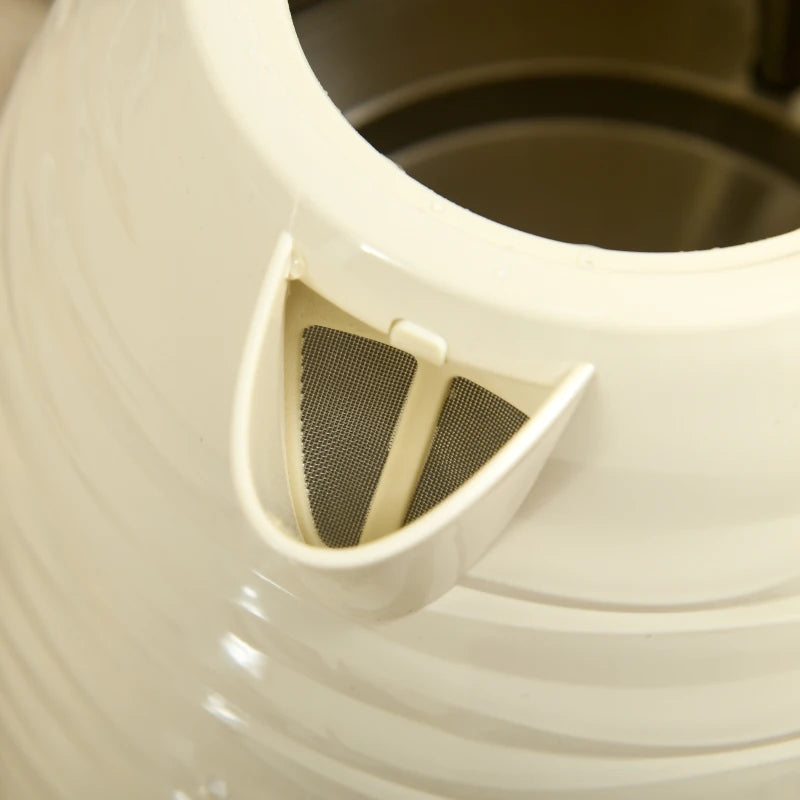 3000W Beige Kettle & 4 Slice Toaster Set - 1.7L Rapid Boil, 7 Browning Controls, Easy Clean Crumb Tray