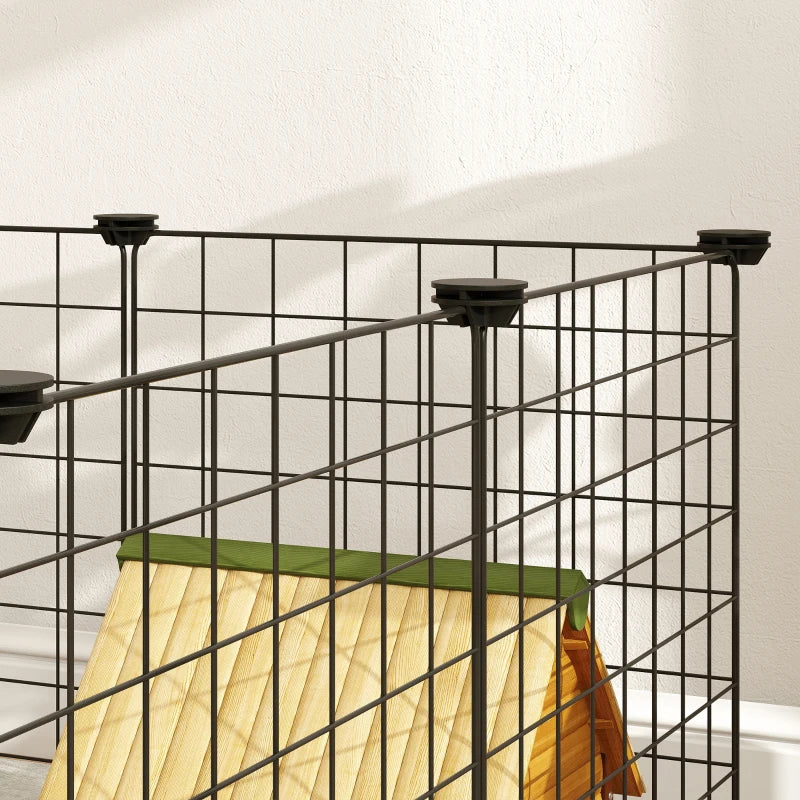 DIY Metal Wire Pet Playpen - 12 Panel Enclosure for Indoor/Outdoor Guinea Pigs, Bunnies & Small Animals - Black