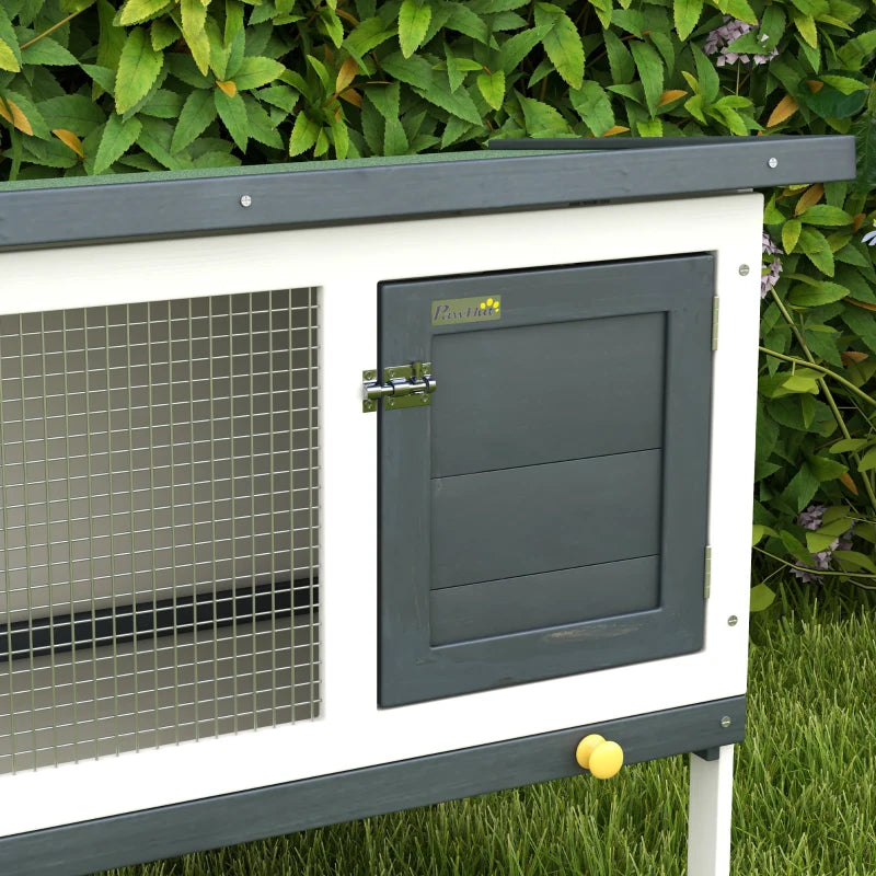 Wooden Rabbit Hutch for Small Animals Outdoor Bunny Cage with Openable Asphalt Roof 90 x 45 x 65 cm