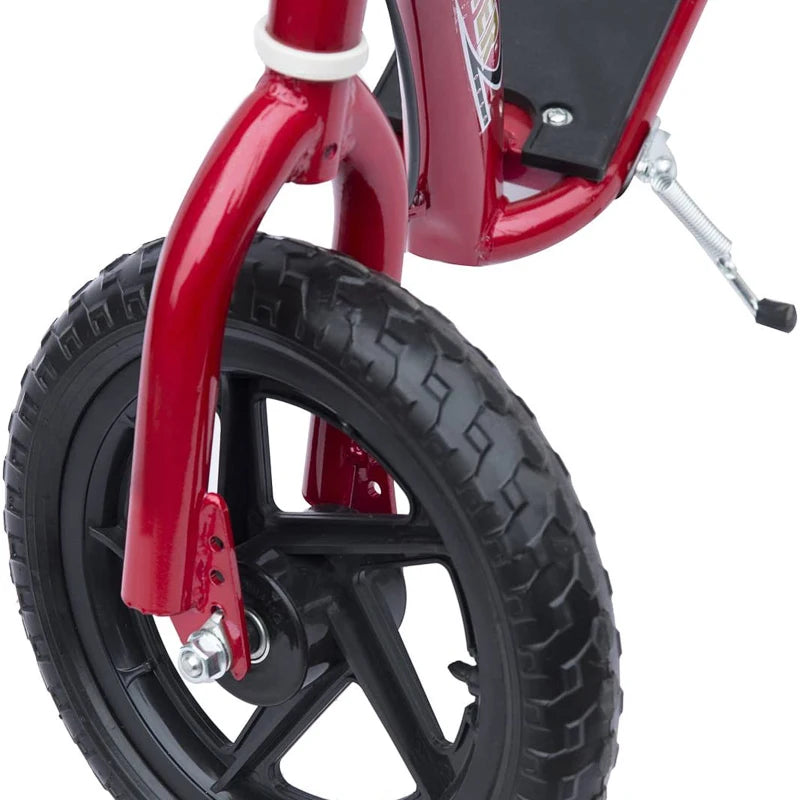 Kids Kick Scooter with 12" EVA Tyres, Rear Brake & Big Wheels - Perfect for Ages 5-12, Red Color