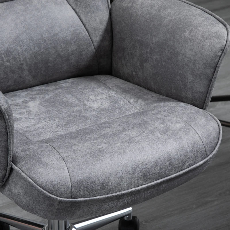 Vinsetto Light Grey Mid Back Swivel Computer Office Chair - Ergonomic Desk Chair for Home Study & Bedroom