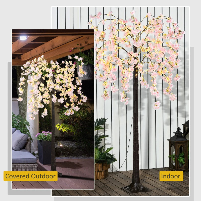 450 LED Pink Blossom Tree - Decorative Artificial Lighted Tree for Home, Garden, Wedding, and Party Decor