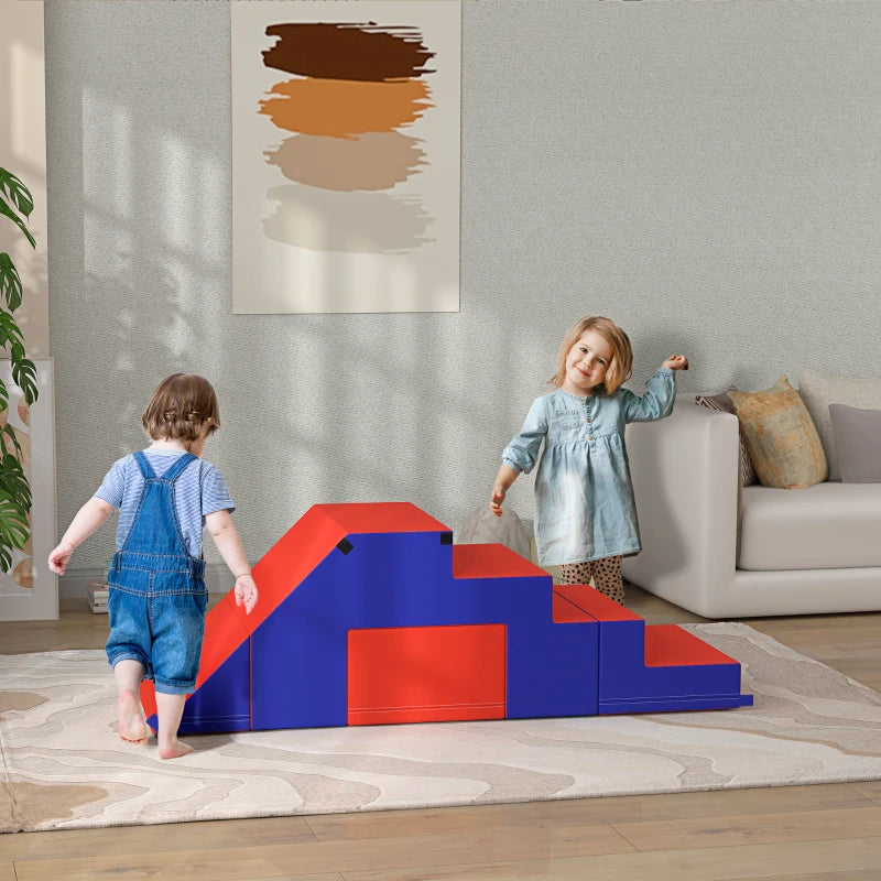 Soft Play Set for Toddlers 1-3 Years Foam Climber Blocks Dark Blue Color