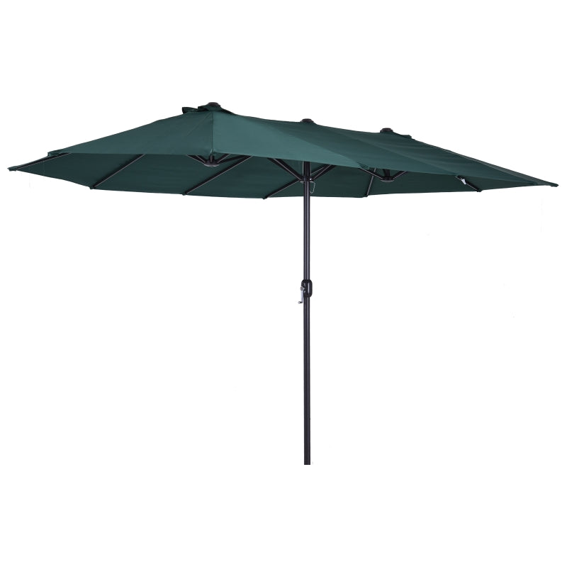 Green Double-Sided 4.6m Garden Sun Umbrella