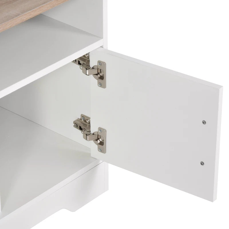 Modern TV Stand Cabinet for 50 Inch TV with Storage Open Shelves and Cable Management for Living Room Bedroom White