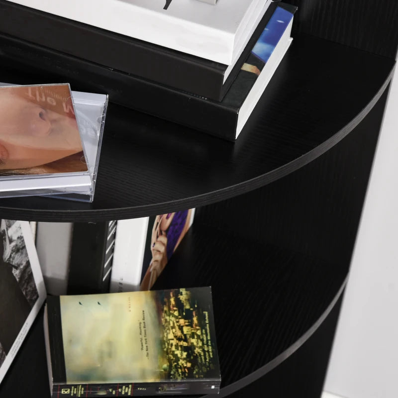 4-Tier Corner Open Shelf Bookcase - Freestanding Black Bookshelf for Plants & Books, 40x40x120cm