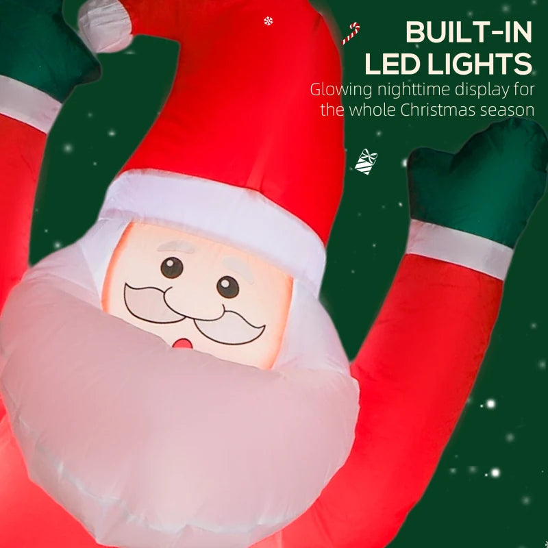 7FT Inflatable Santa with Dog - LED Christmas Decoration for Indoor & Outdoor Holiday Home Decor