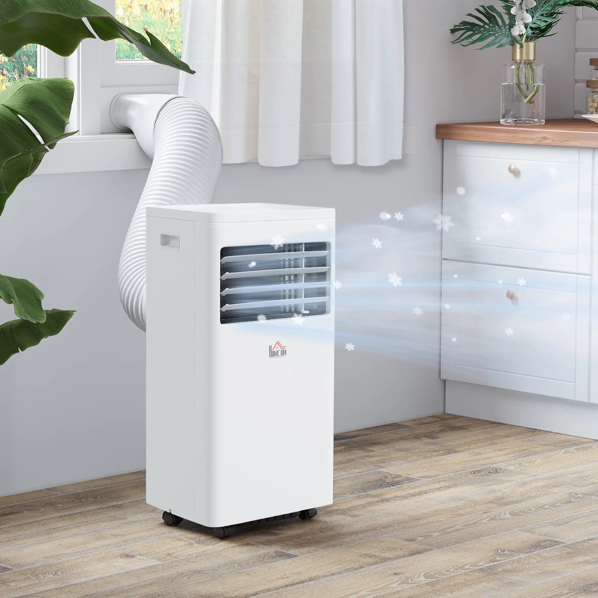 7000 BTU Portable Air Conditioner – 3-in-1 AC Unit with Cooling, Dehumidifier & Fan Modes, Remote Control, 24H Timer, LED Display, Window Kit, Ideal for Rooms up to 26m²