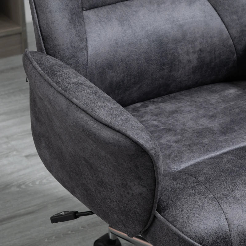 Vinsetto Charcoal Grey Swivel Office Chair - Mid Back Desk Chair for Home Study & Bedroom Comfort