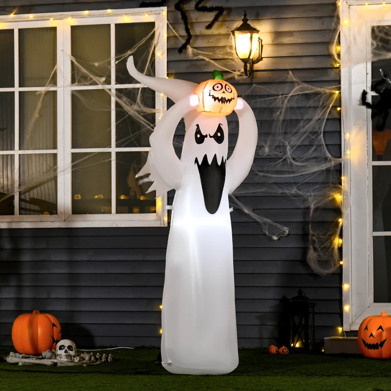 6FT Inflatable Halloween Decoration - Floating Ghost & Pumpkin for Outdoor Yard Party - 1.8m Spooky Decor