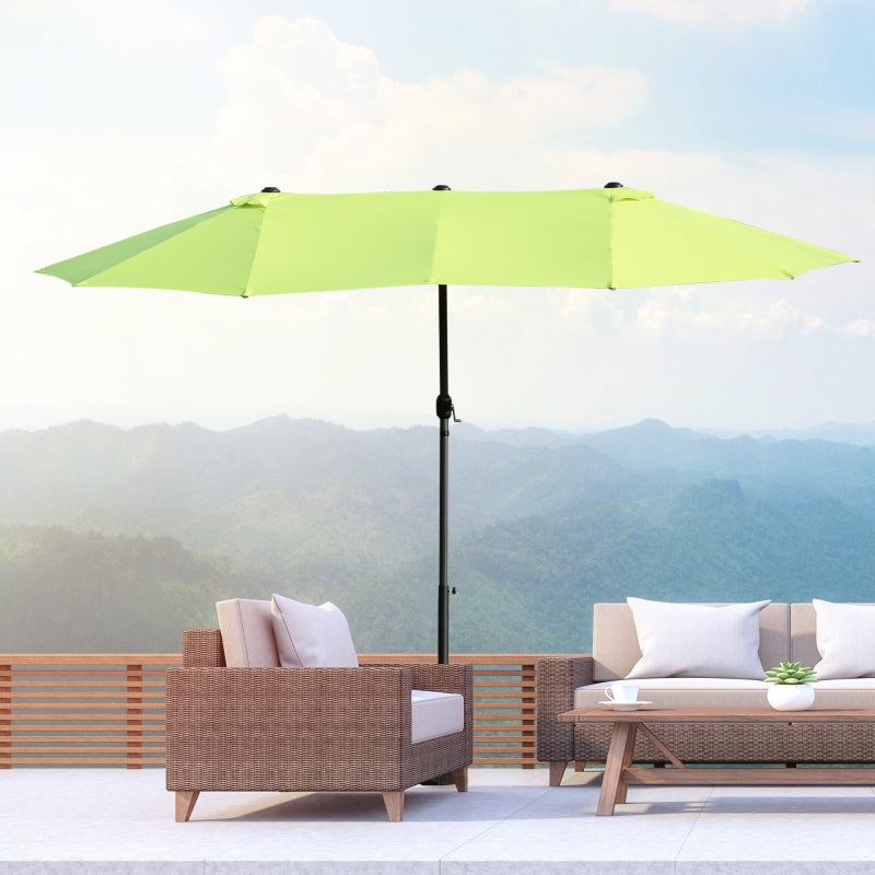 Grass Green Double-Sided Patio Umbrella - 2.7m Diameter