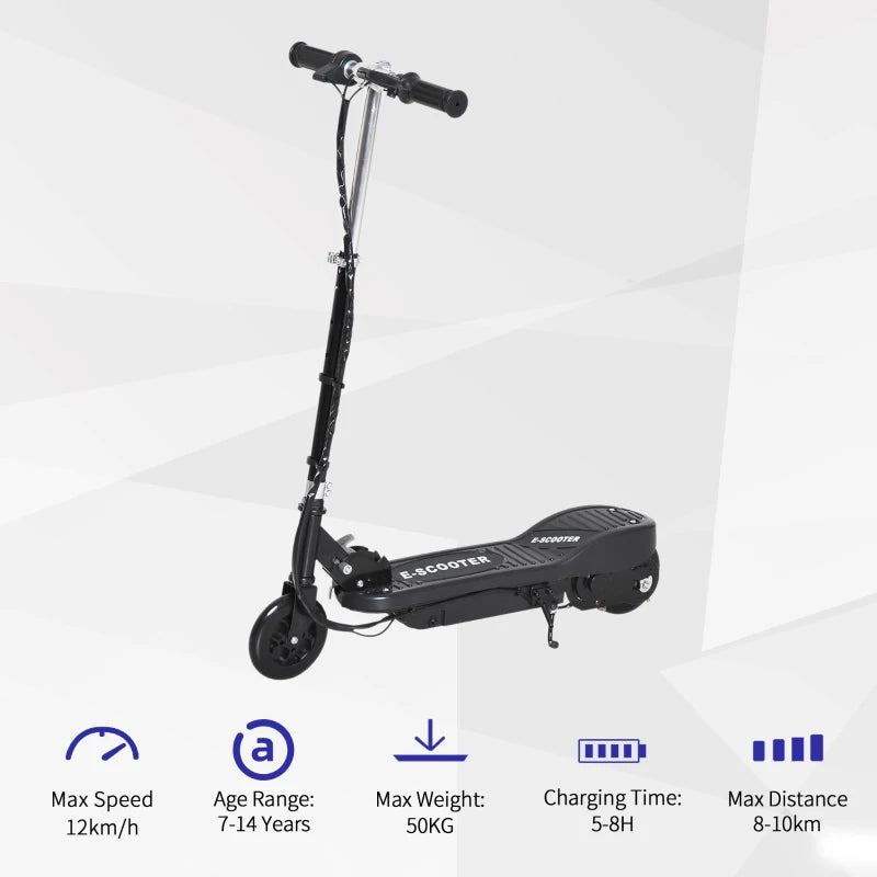 Folding Electric Scooter for Kids Ages 7 to 14 Black Ride On Toy