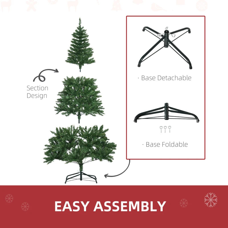 6FT Green Christmas Tree with Warm White LED Lights - Perfect Holiday Home Decoration for Festive Cheer