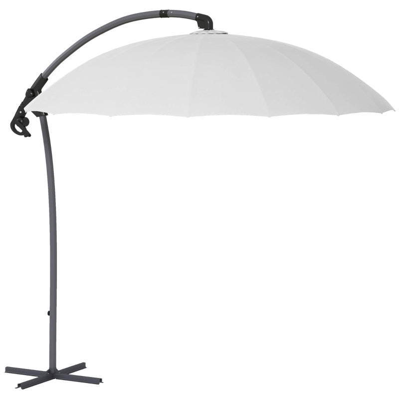 Grey 2.7m Cantilever Parasol with Cross Base