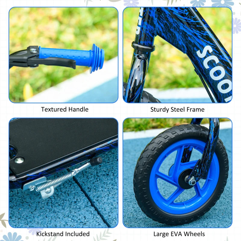Adjustable Kids Scooter with Non-slip Footplate and Rear Brake for Safe Riding Blue
