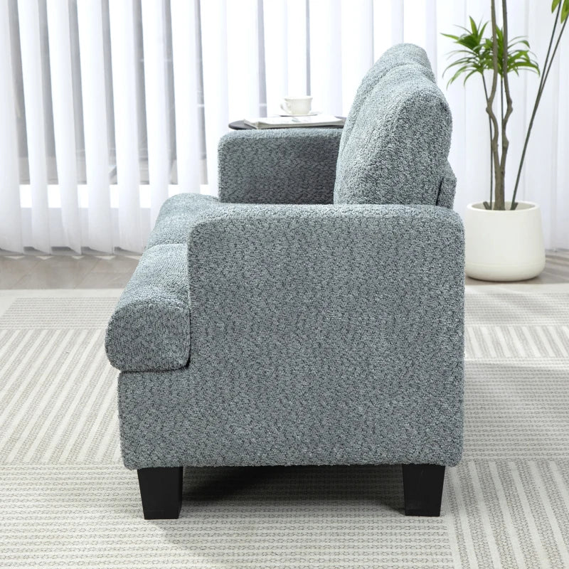 Stylish Light Grey 2 Seater Loveseat Sofa with Removable Cushions for Living Room and Home Office