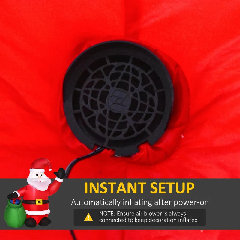4ft Inflatable Christmas Santa Claus with LED Lights - Festive Yard Decoration for Holiday Cheer