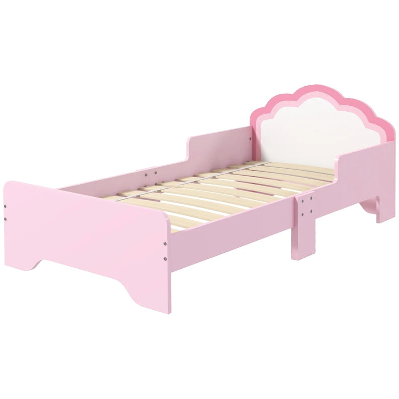 ZONEKIZ Princess Toddler Bed Frame - Cloud Design, Pink Kids Bed, 143x74x55cm, Perfect for Little Dreamers