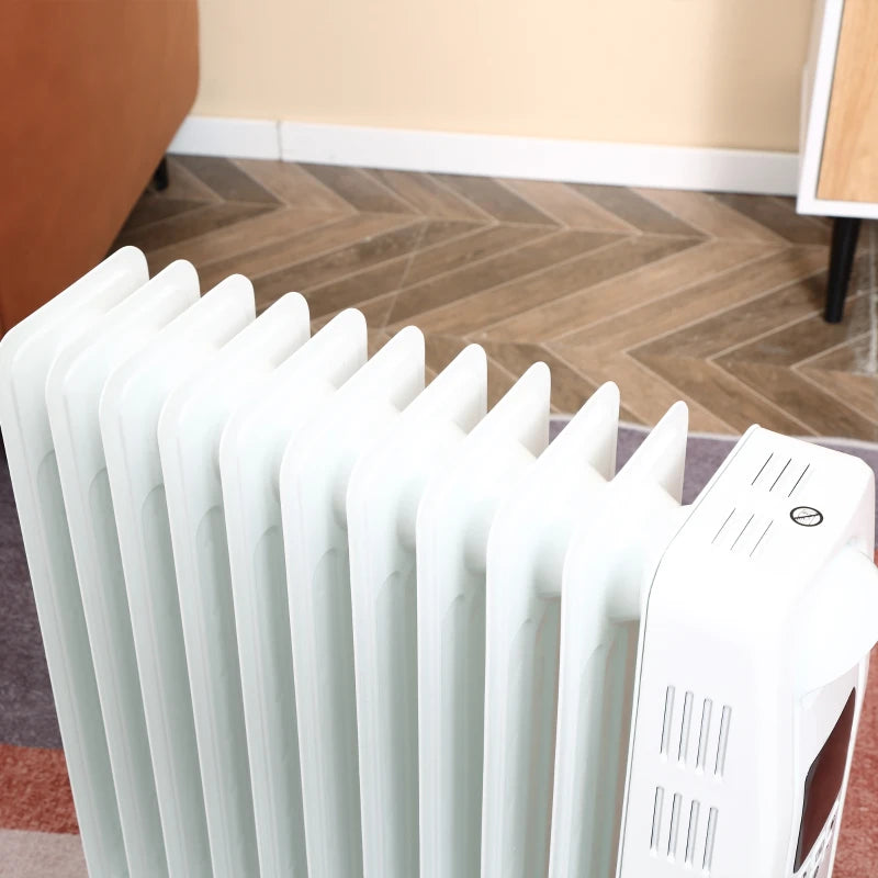 2500W Digital Display Oil Filled Radiator 11 Fin Portable Electric Heater with Timer and Remote