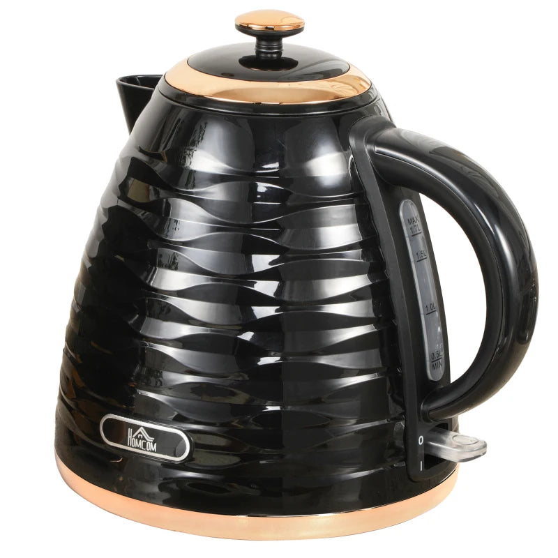 3kW Rapid Boil Black Honeycomb Kettle - Stylish Electric Tea Maker for Fast Boiling Water