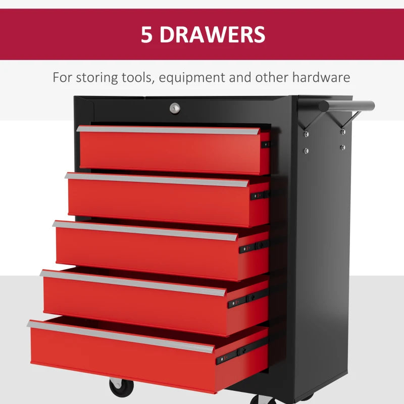 5-Drawer Tool Chest with Wheels and Lock