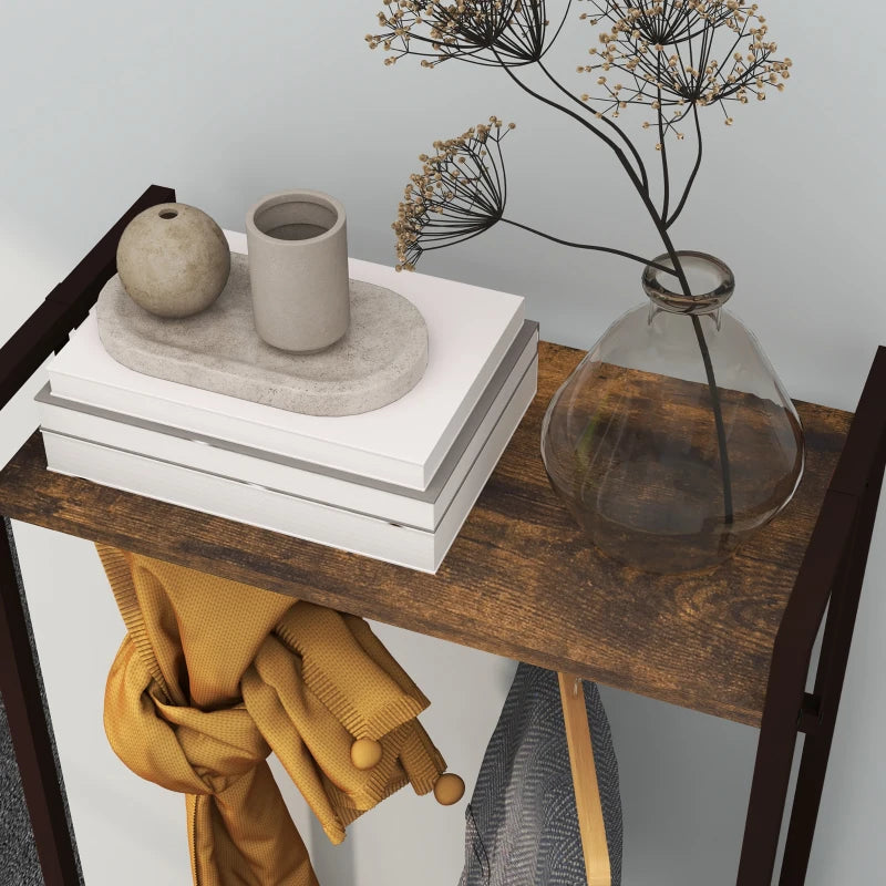 Four-Tier Industrial Display Shelf with Bottom Drawers - Rustic Storage Solution for Home and Office Decor