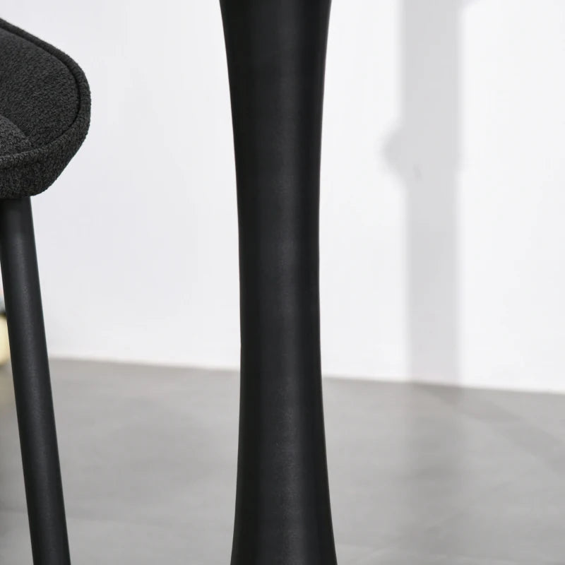 Modern Round Dining Table - Stylish Bistro Table with Metal Base for Kitchen & Dining Room - Black Finish