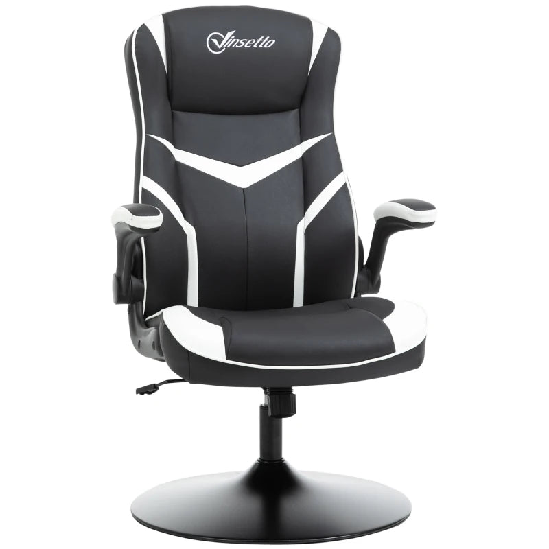 Vinsetto Ergonomic Gaming Chair - Adjustable Height, Swivel Base, PVC Leather - Black Home Office Desk Chair