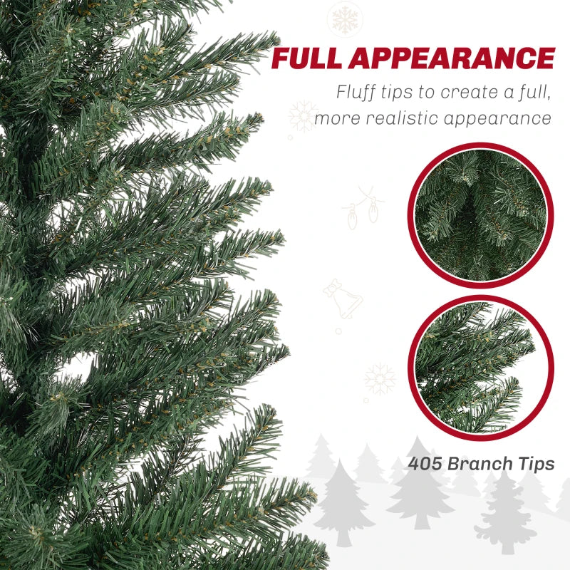 7ft Artificial Green Pencil Christmas Tree - Slim Design for Holiday Decor, Easy Assembly, Perfect for Small Spaces