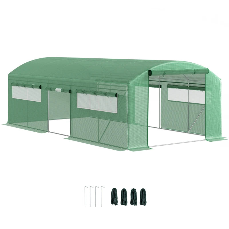 Green 19 x 9.8ft Walk-In Greenhouse