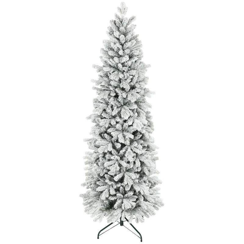 7ft Flocked Artificial Christmas Tree - Lush Snowy Pine, Pre-Lit, Perfect for Holiday Decor, Easy Assembly, Indoor Use