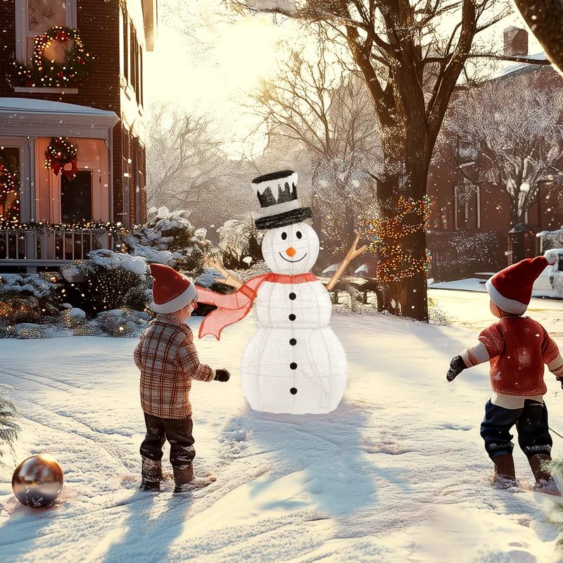 3ft 78 LED Light Outdoor Snowman Decoration with Accessories - Perfect Holiday Yard Decor for Christmas